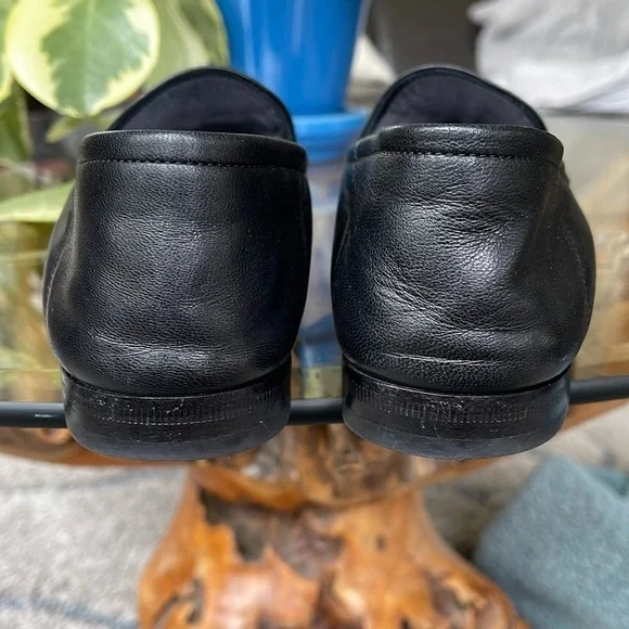 Gucci Brixton Black Leather Goldtone Horsebit Hardware Foldable Loafer Mule - Picture 5 of 15